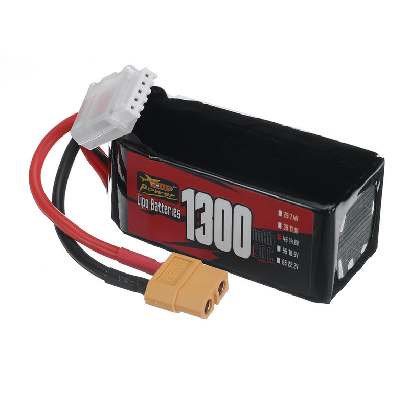 ZOP Power 4S 14.8V 1300mAh 60C 19.24Wh LiPo Battery XT60 Plug for RC Drone