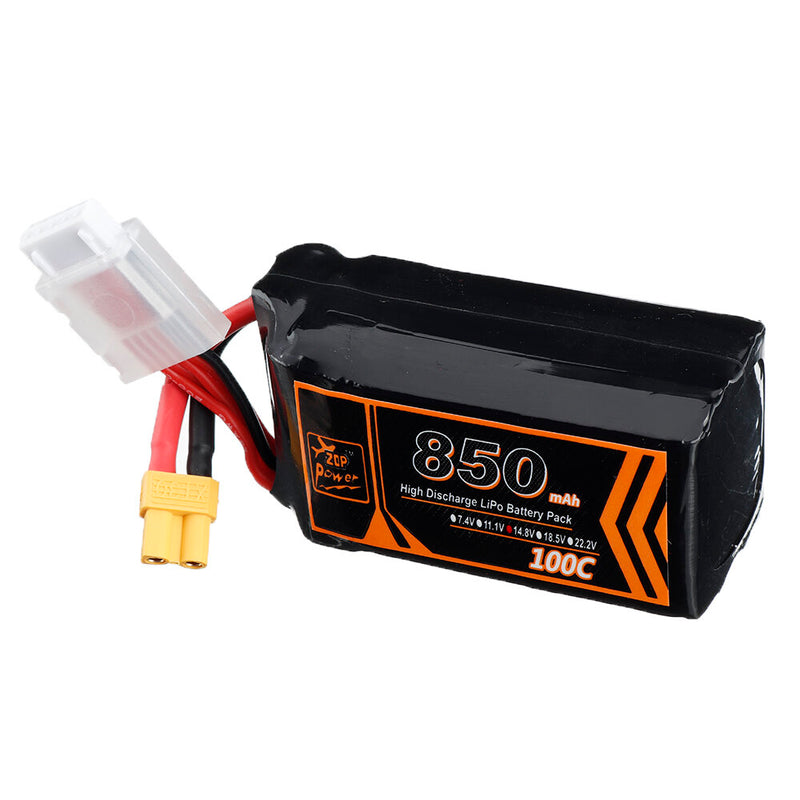 ZOP Power 14.8V 850mAh 100C 4S Lipo Battery XT30 Plug for RC Racing Drone