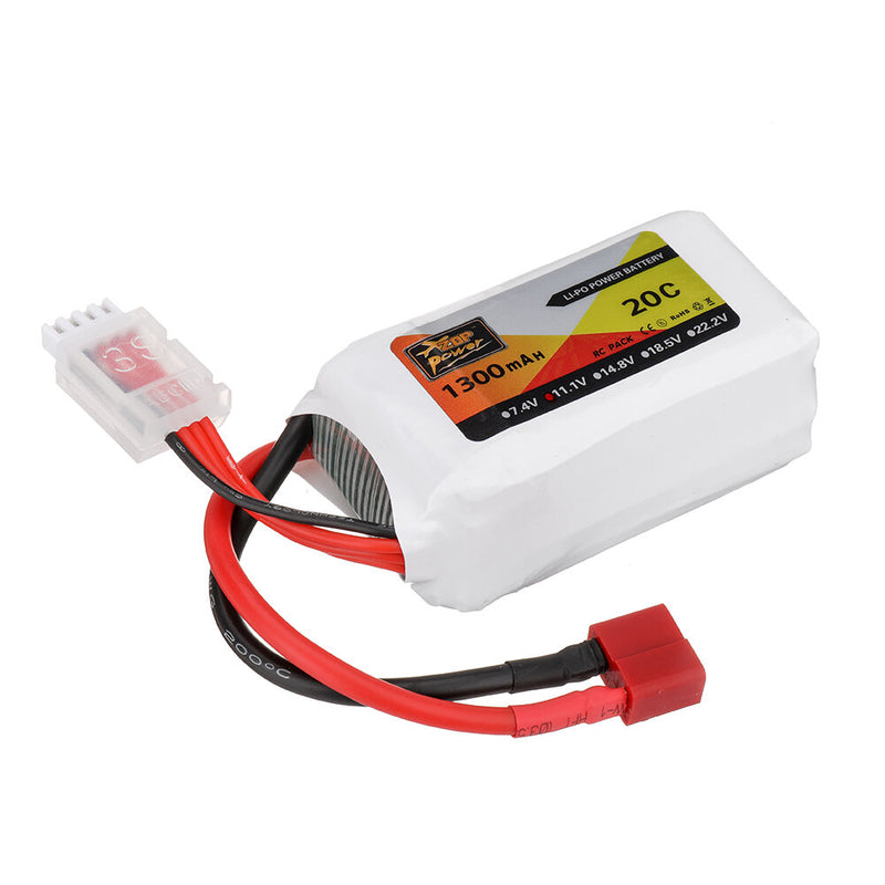 ZOP Power 11.1V 1300mAh 20C 3S LiPo Battery T Plug for RC Car