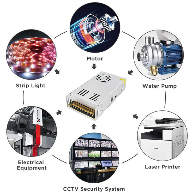 12V 500W Switching Power Supply Source Transformer AC110V-220V To DC12V SMPS For LED Strip Light CCTV Motor