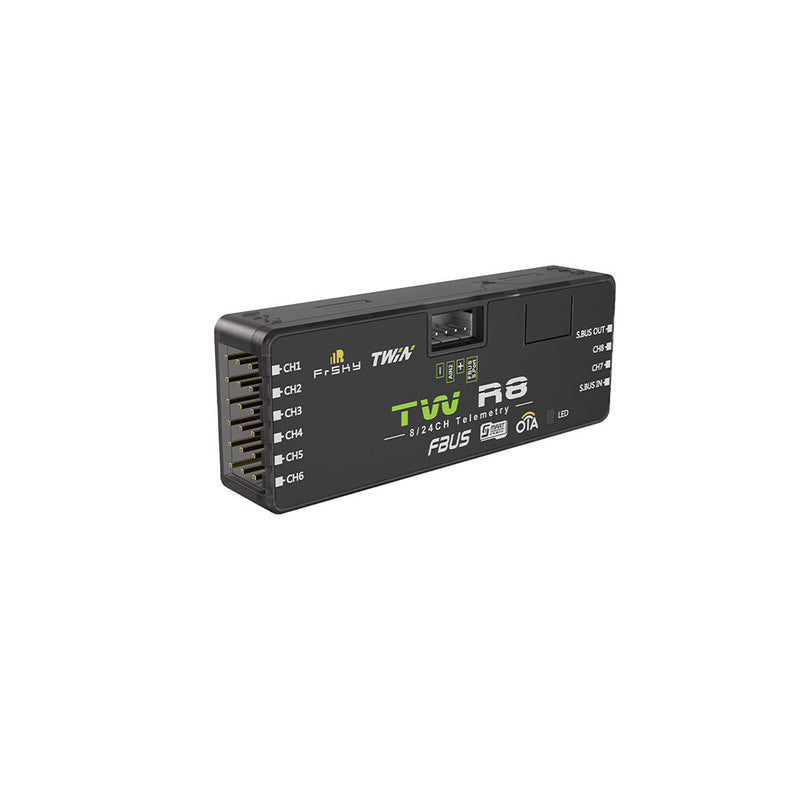 FrSky TW R8 Dual 2.4G 8/24CH PWM Telemetry Receiver FBUS / S.Port SBUS Output for FPV RC Racer Drone