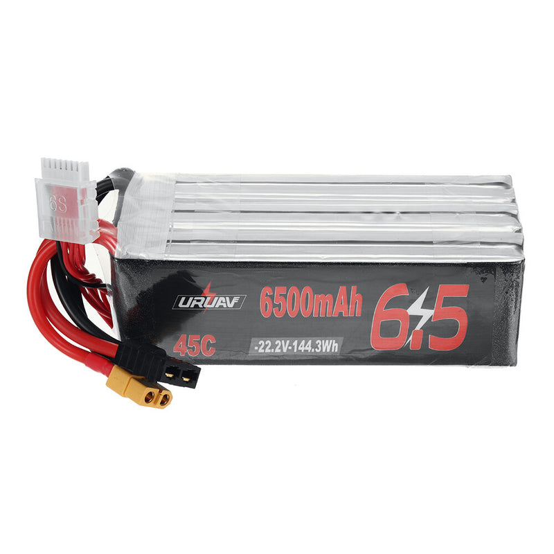 URUAV 22.2V 6500mAh 45C 6S LiPo Battery XT60 Plug for RC Drone