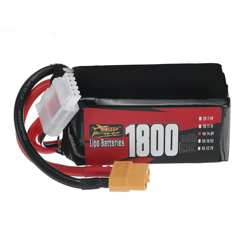 ZOP Power 4S 14.8V 1800mAh 120C LiPo Battery XT60 Plug for RC Drone