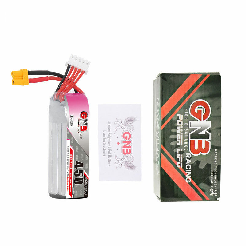 Gaoneng GNB 15.2V 450mAh 80C 4S HV LiPo Battery XT30 Plug for iFlight A85