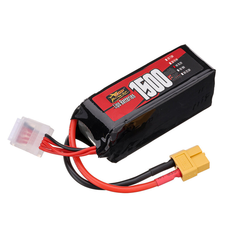 ZOP Power 4S 15.2V 1500mAh 60C 22.8Wh LiPo Battery XT60 Plug for RC FPV Racing Drone Airplane Helicopter