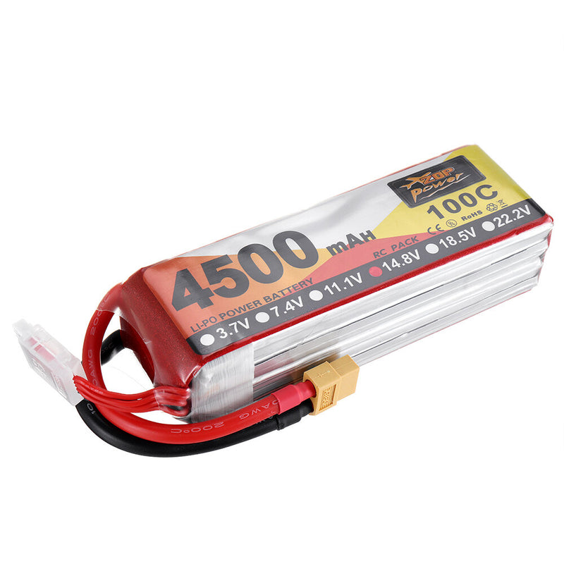 ZOP Power 14.8V 4500mAh 100C 4S Lipo Battery XT60 Plug for FPV RC Drone