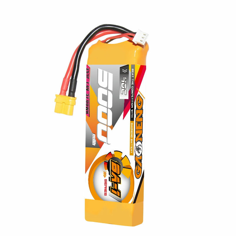 Gaoneng GNB 7.4V 5000mAh 40C 2S LiPo Battery T Plug / XT60 Plug for 1/10 and 1/8 scale RC Hobby Models RC Car Boat