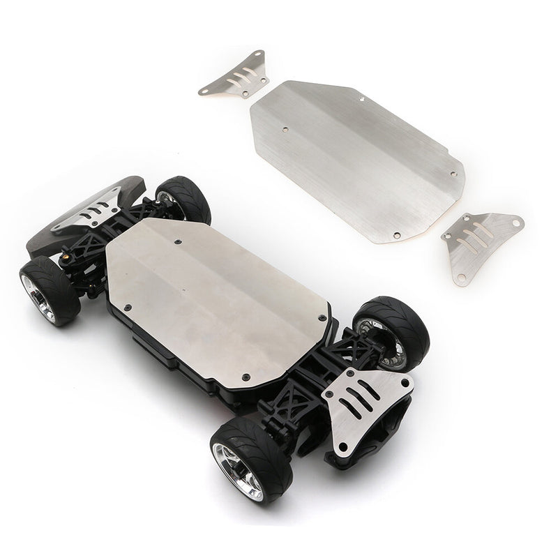 304 Stainless Steel Chassis Front And Rear Guards Scratch-Resistant And Anti-Scratch Plates for 1/10 TAMIYA TT02 RC Car Parts