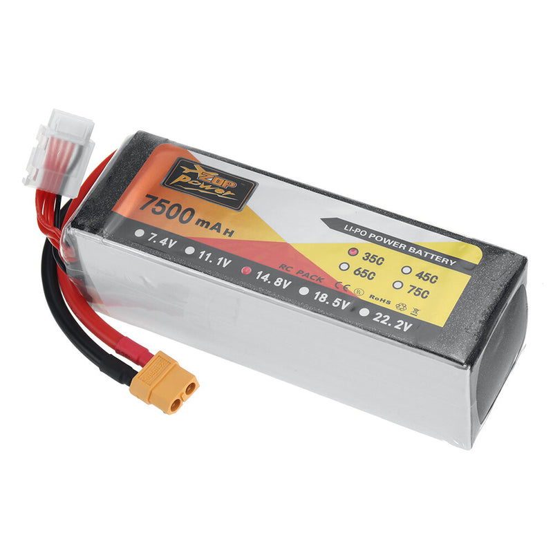 ZOP Power 14.8V 7500mAh 35C 4S1P LiPo Battery XT60 Plug for RC Drone