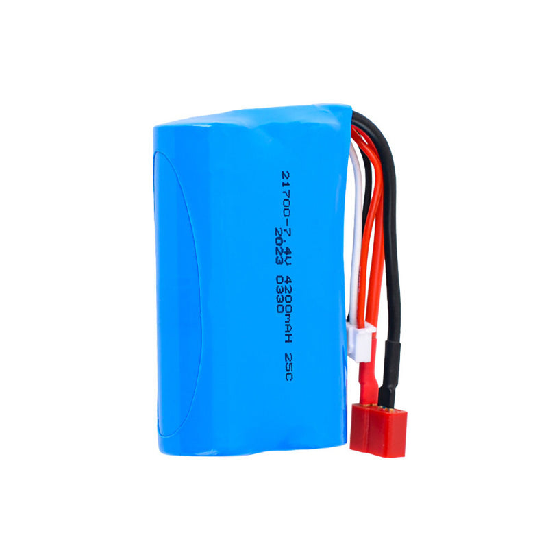 21700 7.4V 4200mAh 25C Rechargeable Lithium Polymer Li-ion Battery T Plug for Wltoys 12428 RC Car RC Boat Helicopter