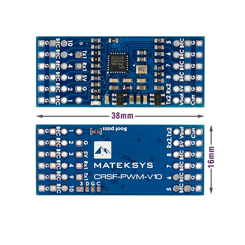 Matek CRSF-PWM-V10 CRSF to PWM Converter w/ Variometer 10CH PWM Output for TBS CRSF Protocol 2.4GHz 915MHz 868MHz 433MHz Receiver