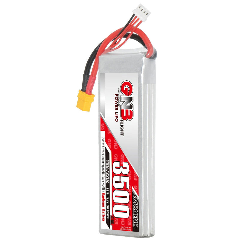 GAONENG GNB 11.1V 3500mAh 110C 3S LiPo Battery XT60 T Plug for Off-Road and On-Road RC Car Helicopter Airplane
