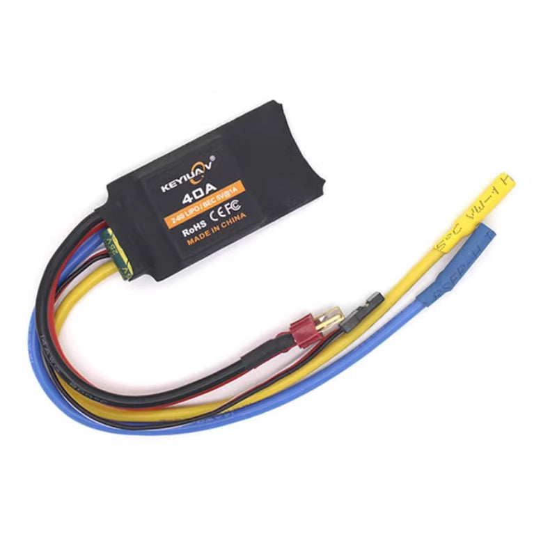 Brushed Double Way 40A 2-6S 6.-25V Esc 4.0mm Banana Plug For Rc Car Boat Vehicle Models High Power Motor Silence Go Forward Backward With Brake