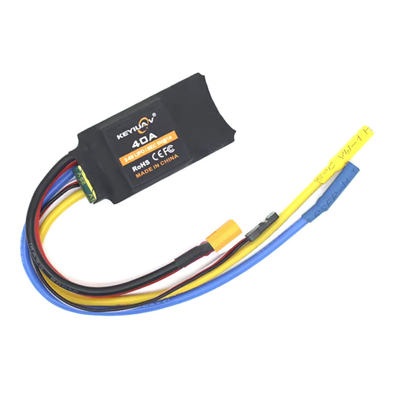 Brushed Double Way 40A 2-6S 6.-25V Esc 4.0mm Banana Plug For Rc Car Boat Vehicle Models High Power Motor Silence Go Forward Backward With Brake