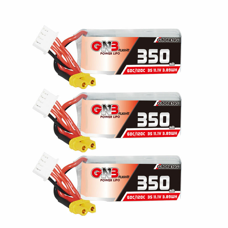 Gaoneng GNB3503S60A 11.1V 350mAh 60C 3S LiPo Battery XT30 Plug for 2.5 Inch Toothpick FPV Racing Drone RC Car Helicopter Aiplane