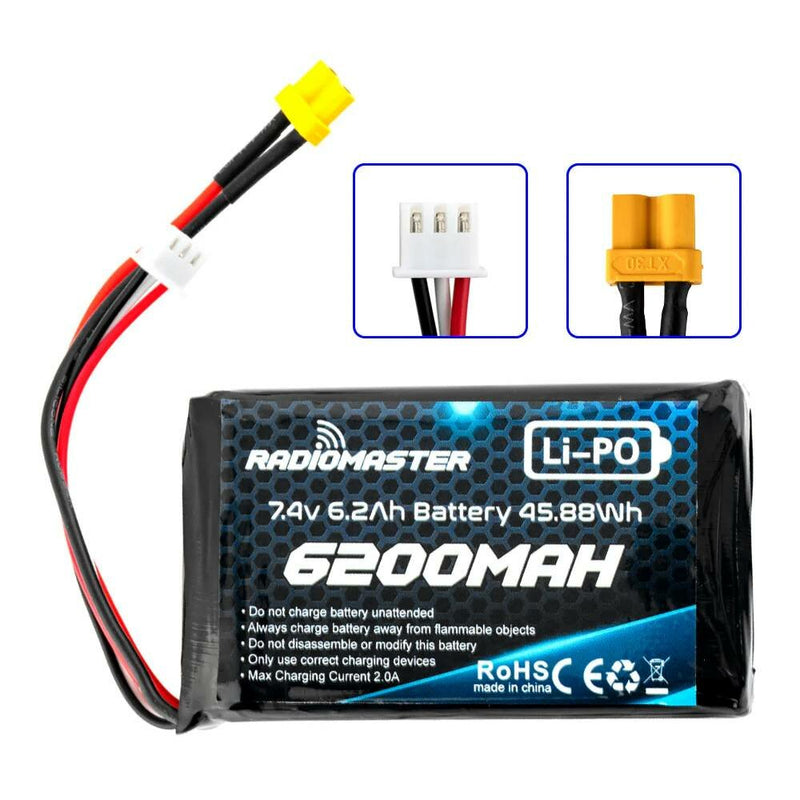 Radiomaster 2S 7.4V 6200mAh LiPo Transmitter Battery JST-XH XT30 Plug for Boxer/TX16S Remote Controller