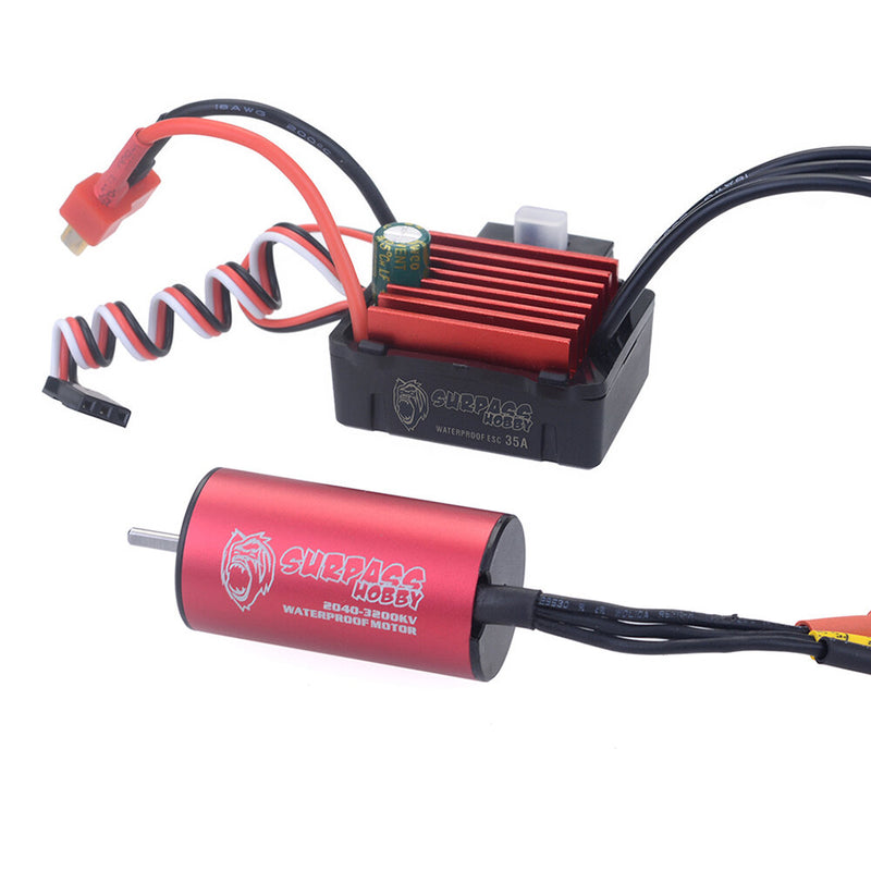 Surpass Hobby Diamond Seriers Waterproof 2040 3200KV Brushless Motor with 35A ESC for 1/16 1/18 RC Vehicles