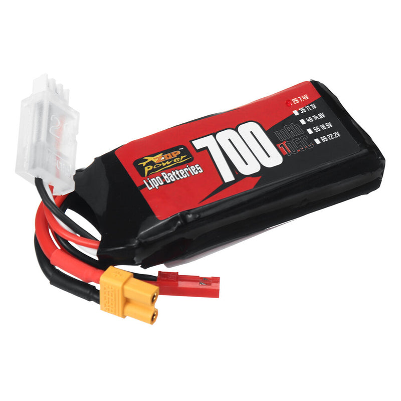 ZOP Power 2S 7.4V 700mAh 105C 5.18Wh LiPo Battery XT30 Plug for RC Car Helicopter