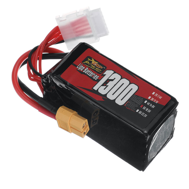 ZOP Power 5S 18.5V 1300mAh 60C LiPo Battery XT60 Plug for RC FPV Racing Drone Airplane Helicopter