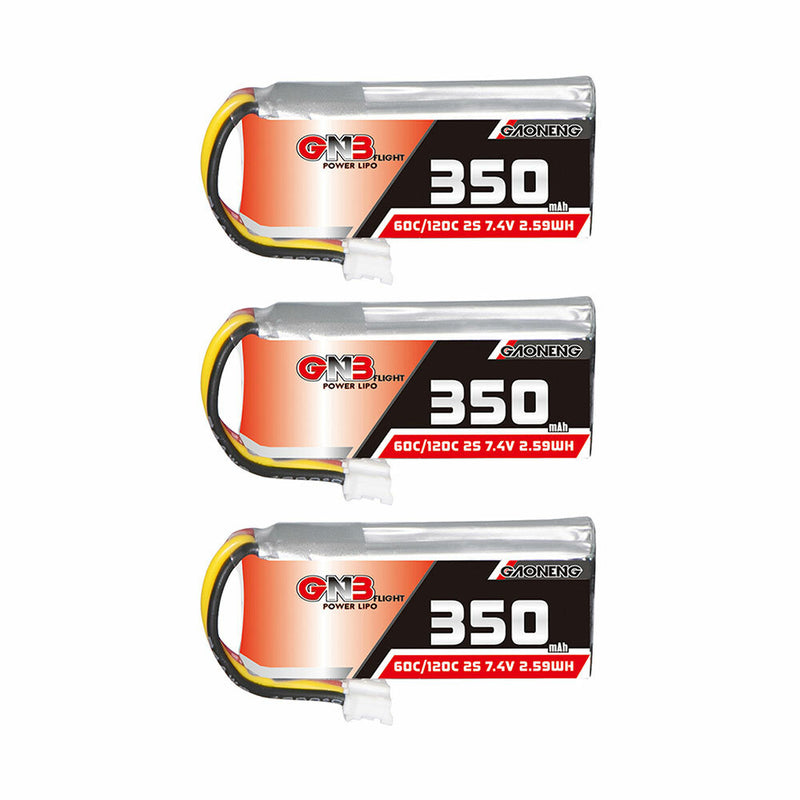 Gaoneng GNB3502S60A 7.4V 350mAh 60C 2S LiPo Battery PH2.0 Plug for 1:28 RC Car