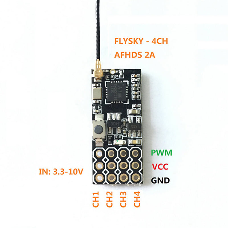 FS2A 2.4GHz 4CH AFHDS 2A PWM Output Mini Compatible Receiver for Flysky i6 i6X i6S Transmitter