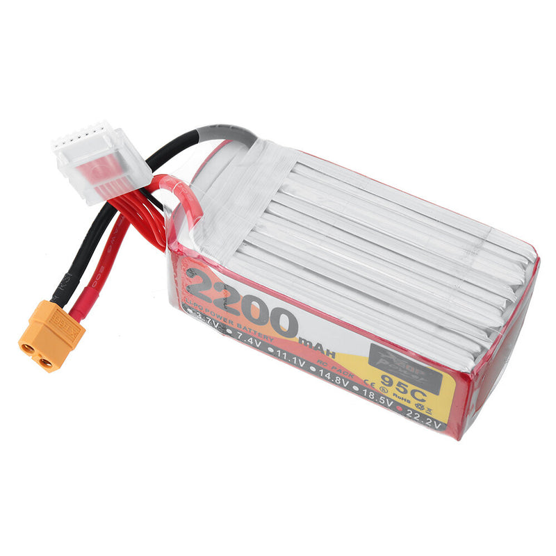 ZOP POWER 22.2V 2200mAh 95C 6S LiPo Battery XT60 Plug for RC Drone