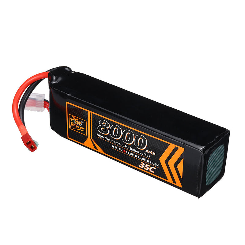ZOP Power 14.8V 8000mAh 35C 4S LiPo Battery T Deans Plug for RC Drone