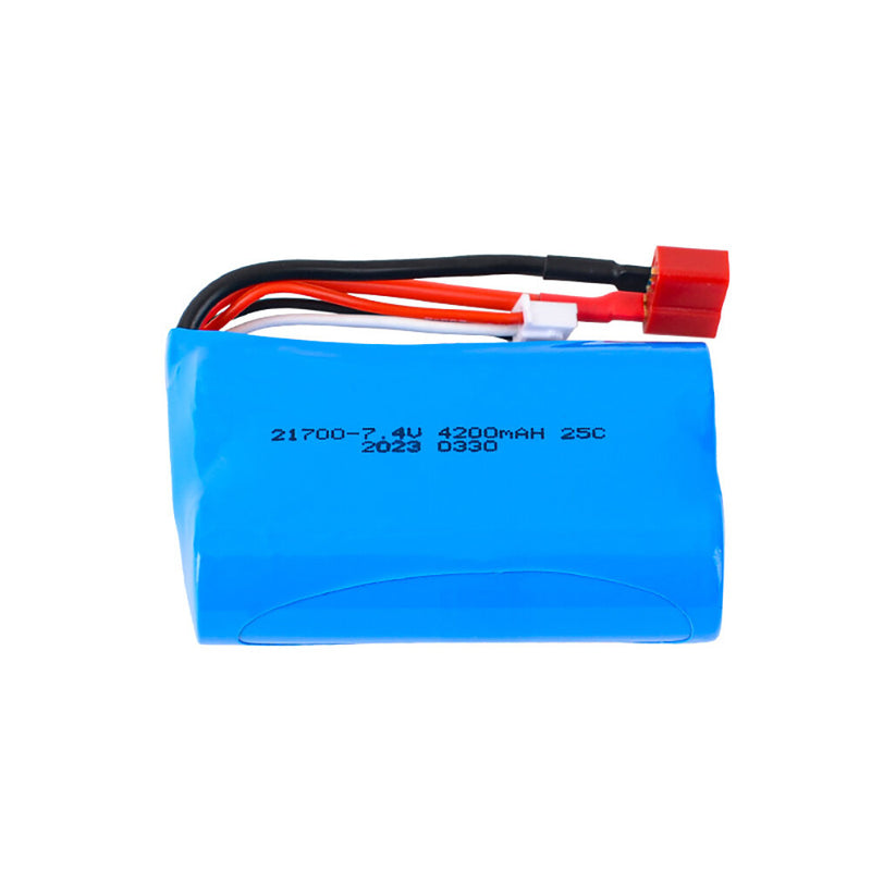 21700 7.4V 4200mAh 25C Rechargeable Lithium Polymer Li-ion Battery T Plug for Wltoys 12428 RC Car RC Boat Helicopter