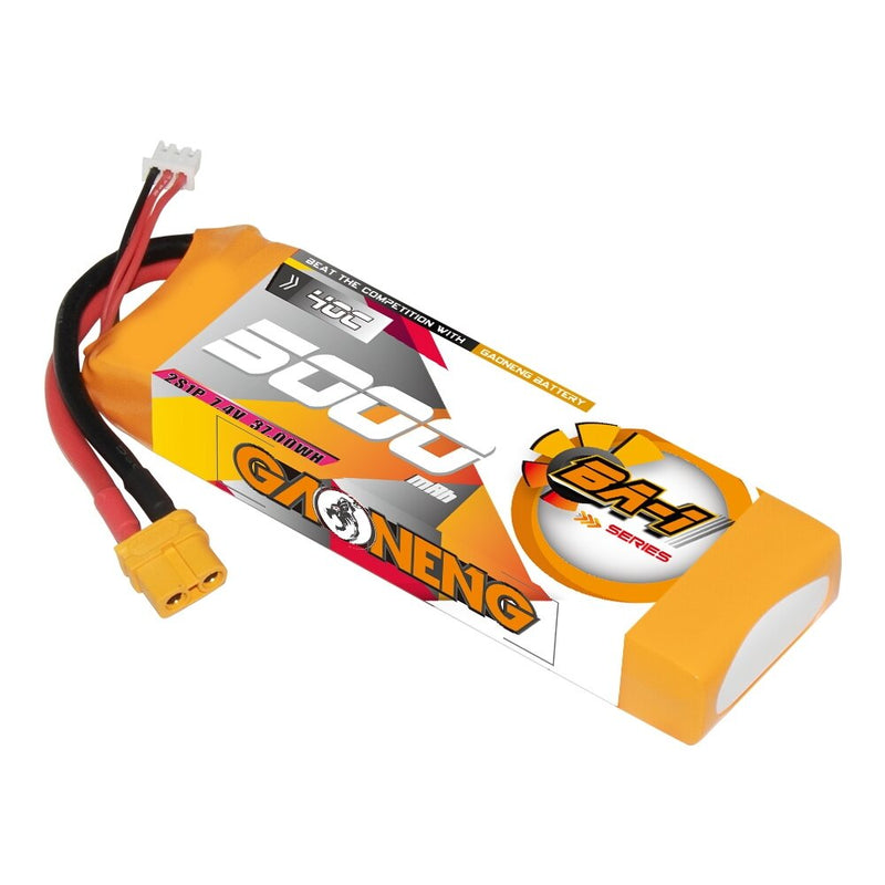 Gaoneng GNB 7.4V 5000mAh 40C 2S LiPo Battery T Plug / XT60 Plug for 1/10 and 1/8 scale RC Hobby Models RC Car Boat