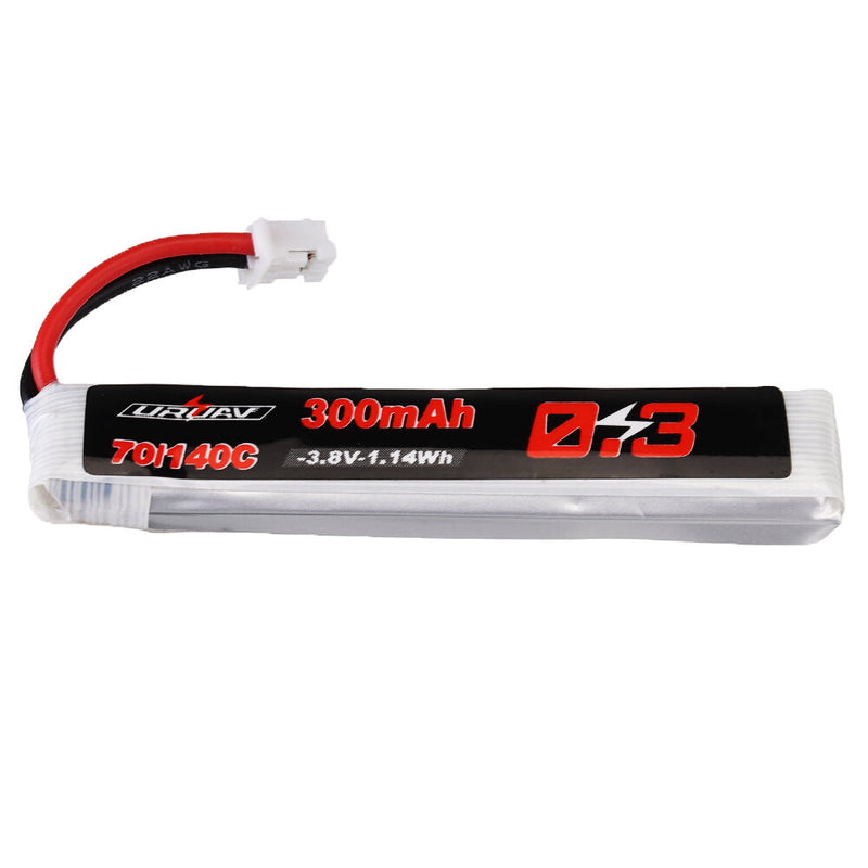 5Pcs URUAV 3.8V 300mAh 70C/140C 1S Lipo Battery PH2.0 Plug for Eachine TRASHCAN Snapper6 7 Mobula7