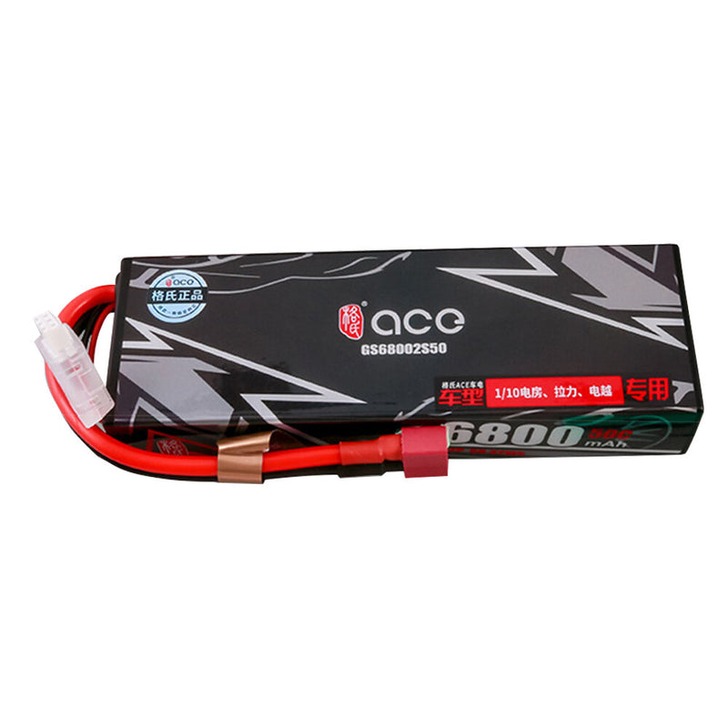 Gens ACE 7.4V 2S 6800mAh 50C Lipo Battery T Plug for 1/8 RC Car