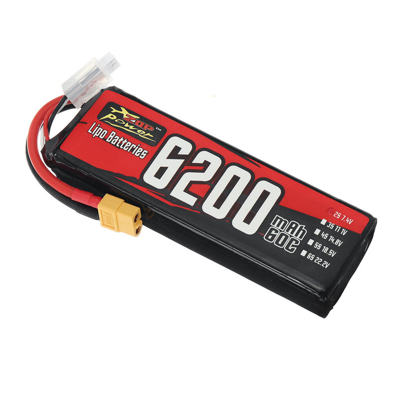 ZOP Power 2S 7.4V 6200mAh 60C 45.88Wh LiPo Battery XT60 Plug for RC Car