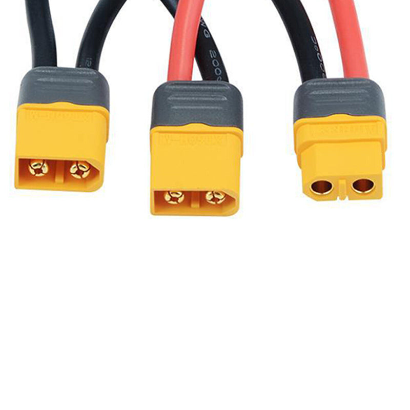 Amass XT60 Series Battery Pack Connector Adapter Cable 1 Female to 2 Male 12AWG 10CM for RC Lipo Battery