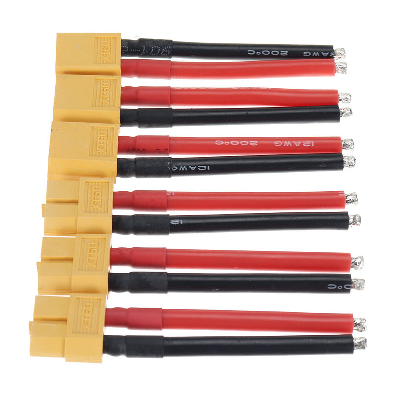 3Pairs XT60 Male Plug 12AWG 5cm Silicone Cable Wire