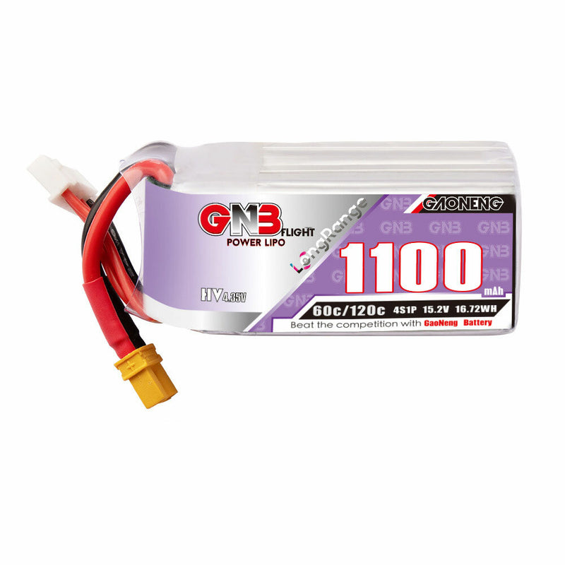 Gaoneng GNB 15.2V 1100mAh 60C 2S HV LiPo Battery XT30 Plug for RC Drone