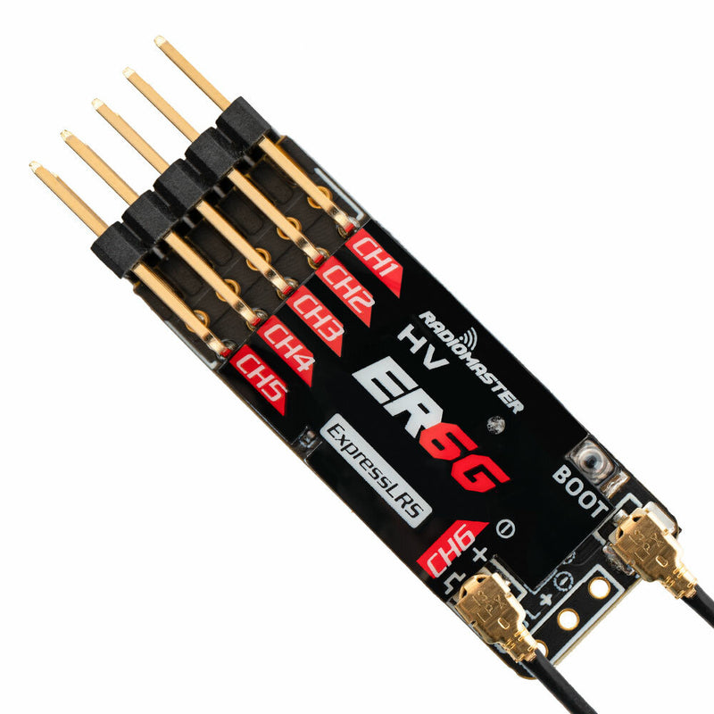 Radiomaster ER6-G/ER6-GV 2.4GHz 6CH ExpressLRS ELRS RX 50mW PWM Receiver Support Voltage Telemetry for FPV RC Drone Airplane Glider