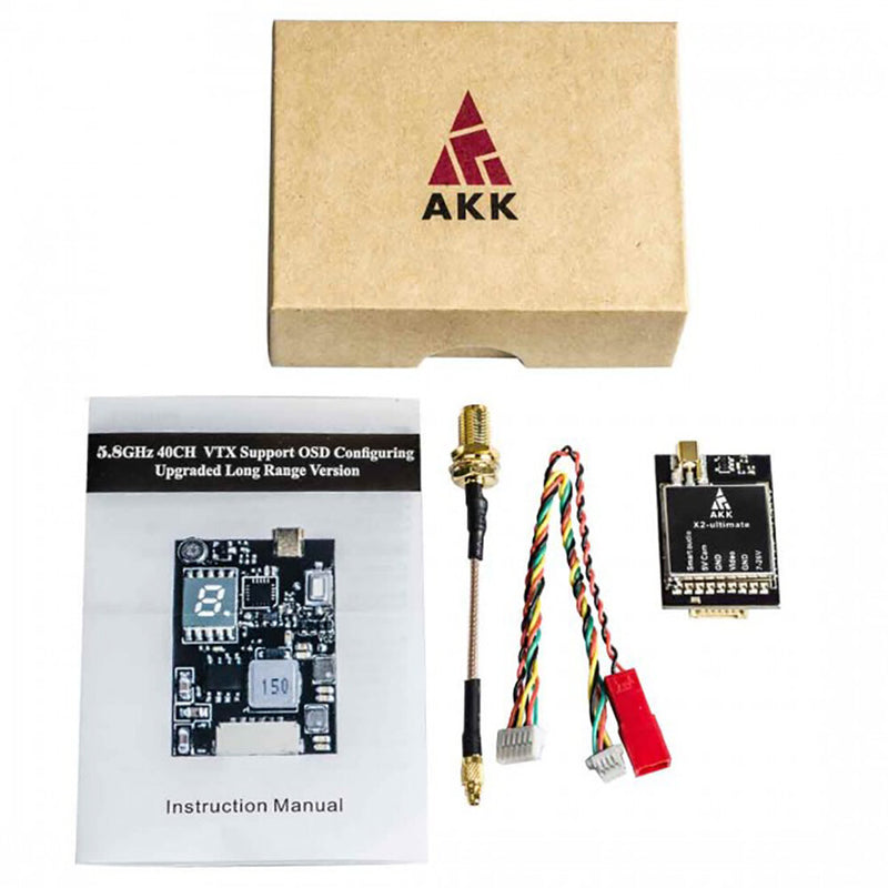 AKK X2-Ultimate 5.8GHz VTX 25mW/200mW/600mW/1200mW International Version MMCX FPV Transmitter with Smartaudio MIC for RC Drone Long Range