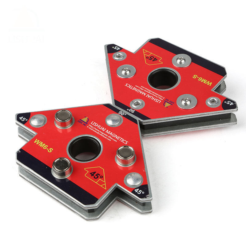 2Pcs Pack Arrow Magnetic Welding Clamp NdFeB Magnet Welding Holder for Three-dimensional Welding Small Size