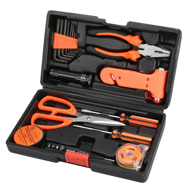 18Pcs Multifuntional Tools Set Steel Household Woodworking Kits Hardware Tool Box Tools Kit