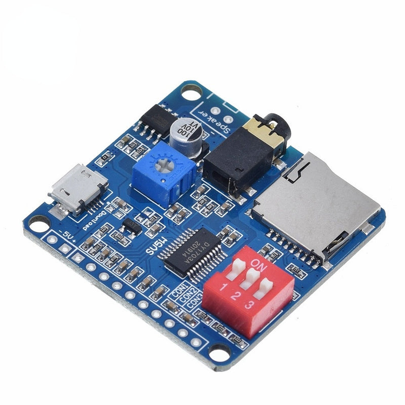 Grea Tit for Arduino 5W Voice Playback Amplifier Module MP3 Music Player SD/TF Card Integrated UART I/O Trigger Class D