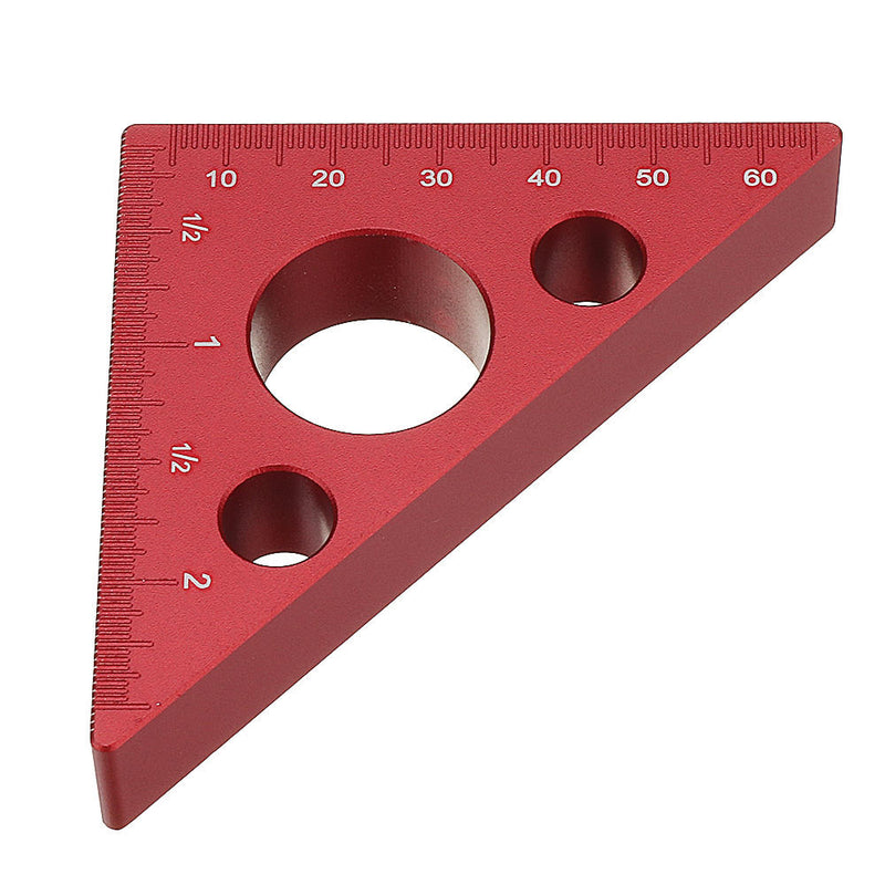 90 Degrees Aluminum Alloy Height Ruler Metric Inch Woodworking Triangular Ruler Measuring Ruler