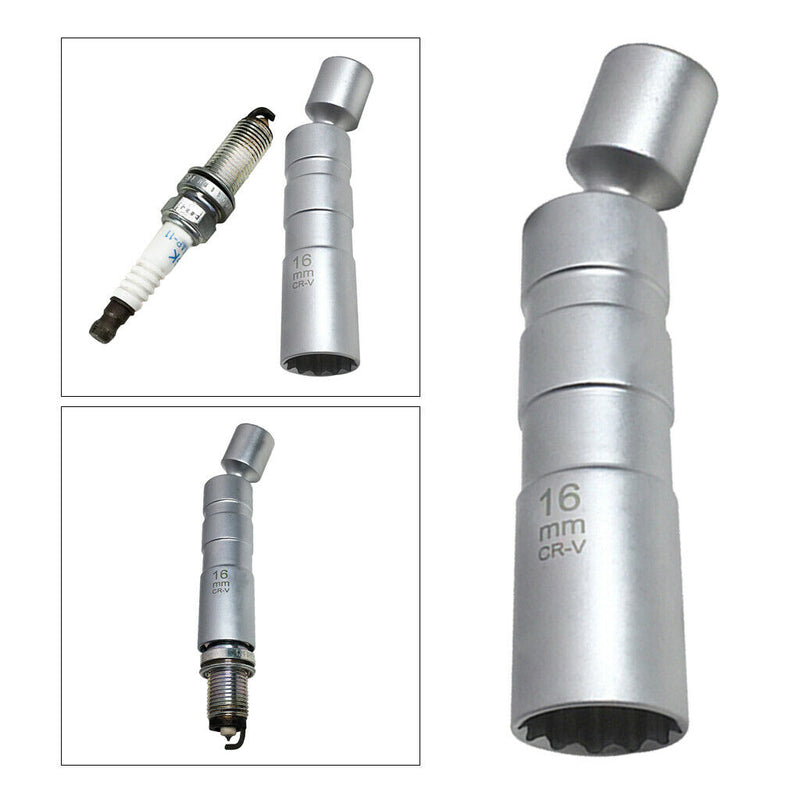 14/16mm 3/8 Drive Magnetic Spark Plug Sleeve 12 Angles Spark Plug Wobble Socket Thin Wall Removal Tool for BMW Laser Tools
