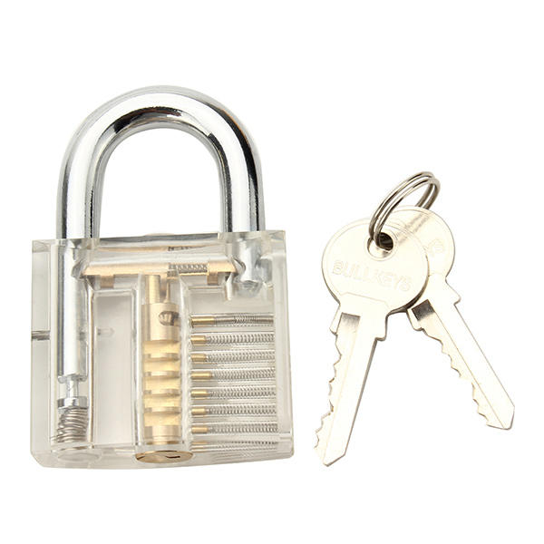 Transparent Inner Visual Padlock Practice Set with 10Pcs Unlocking Lock Pick / Key Lock Pick Tools 1