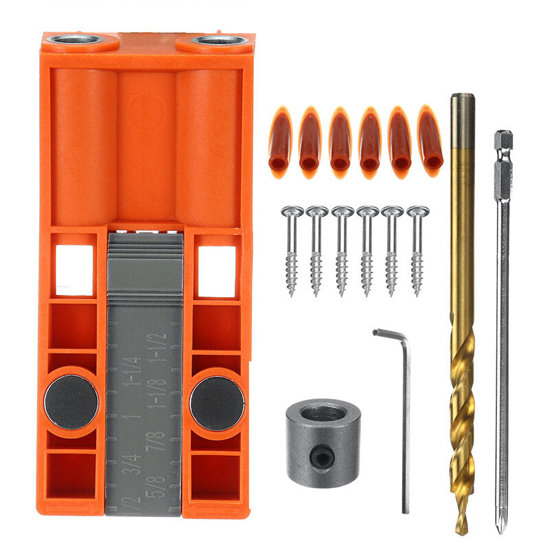 Pocket Hole Jig Mini Kit Machine System With Step Drill Bit Depth Collar
