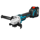 Drillpro 125mm Blue+Black Brushless Angle Grinder Rechargeable Adjustable Speed Angle Grinder with Battery