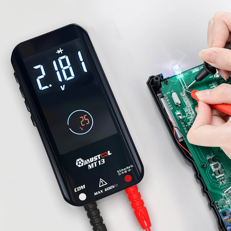 MUSTOOL MT13 Mini Smart Multimeter with 3.2-inch Color Screen Digital 9999 Counts True RMS Multimeter Built-in Rechargeable Lithium Battery Voltage Tester