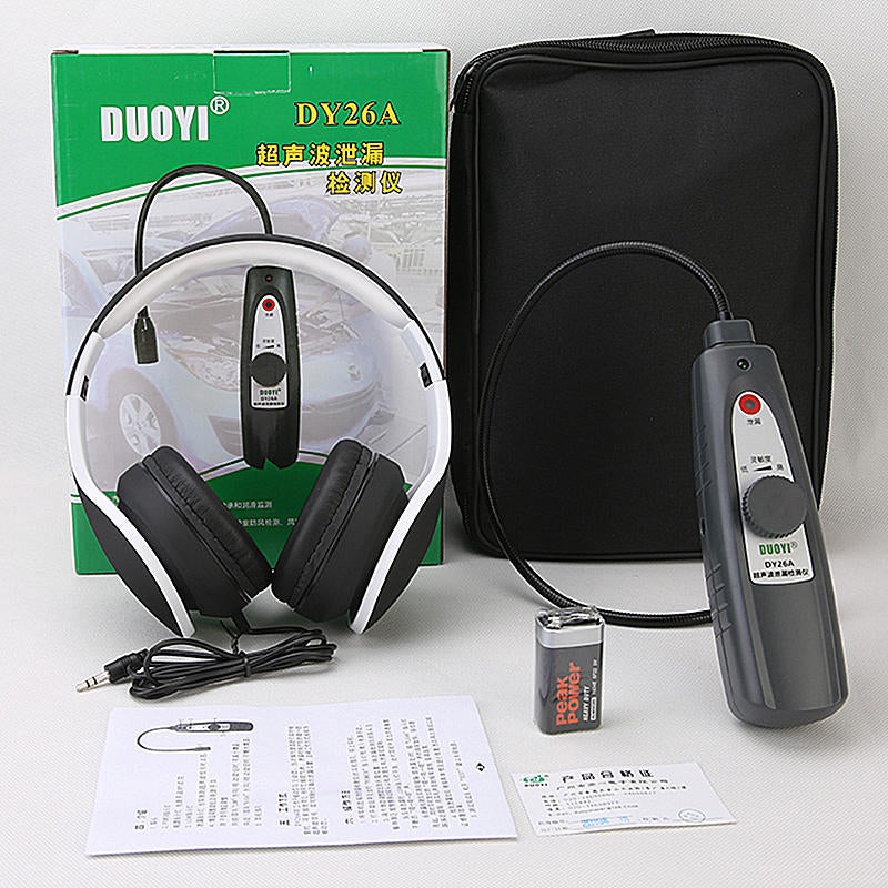 DUOYI DY26A Ultrasonic Leak Detector Tool Gas Water Leak Pressure Vacuum Probes Ultrasonic Transmitter Flaw Detector Stethoscope