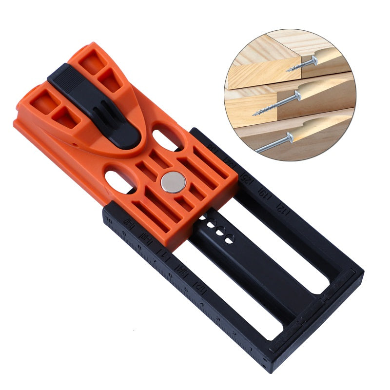 Woodworking Pocket Hole Jig Monomer Woodworking Punch Locator Oblique Hole Opener Monomer With Metric and Inch Scale For DIY Woodworking