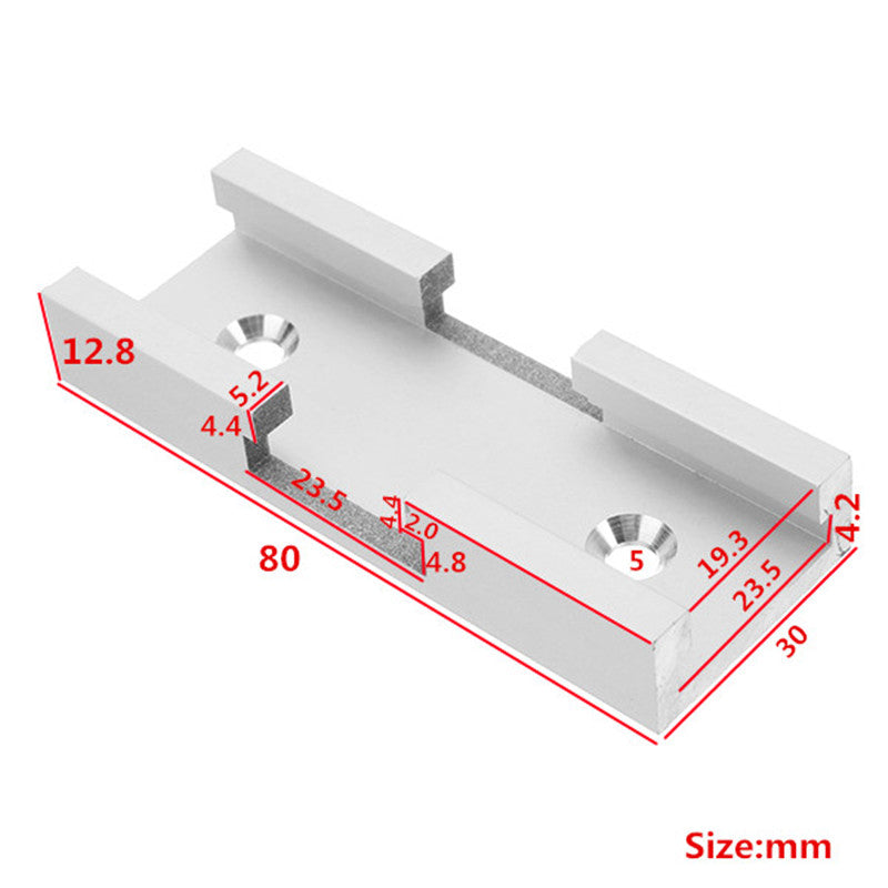 4pcs 80mm T-track Connector T-slot Miter Track Jig Fixture Slot Connector For Router Table