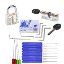 Lock Pick Set Practice Tools Combination Transparent Locks with 22pcs Broken Key Remove Tool Mini Credit Card Tension Tools